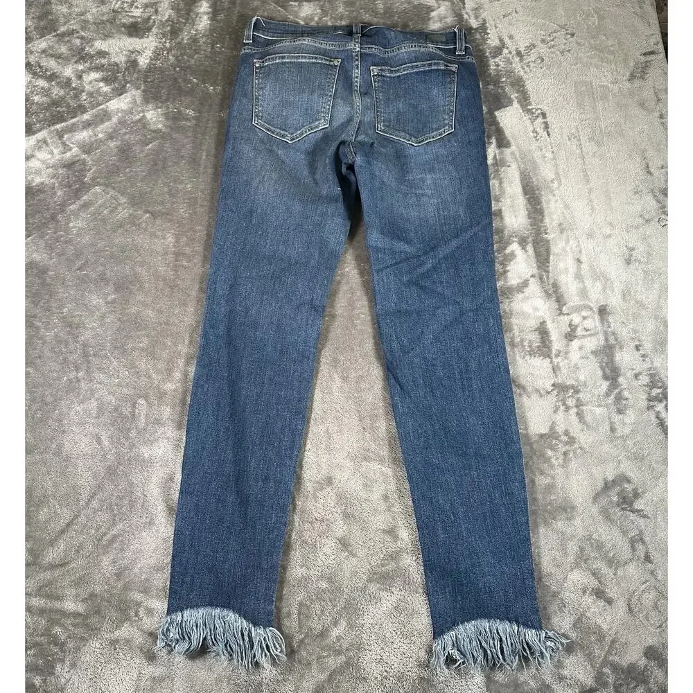 SP Black Label‎ Jeans Women's 29 Blue Mid-rise Skinny Distressed Raw Hem Pants